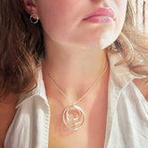 Hammered Circles silver necklace